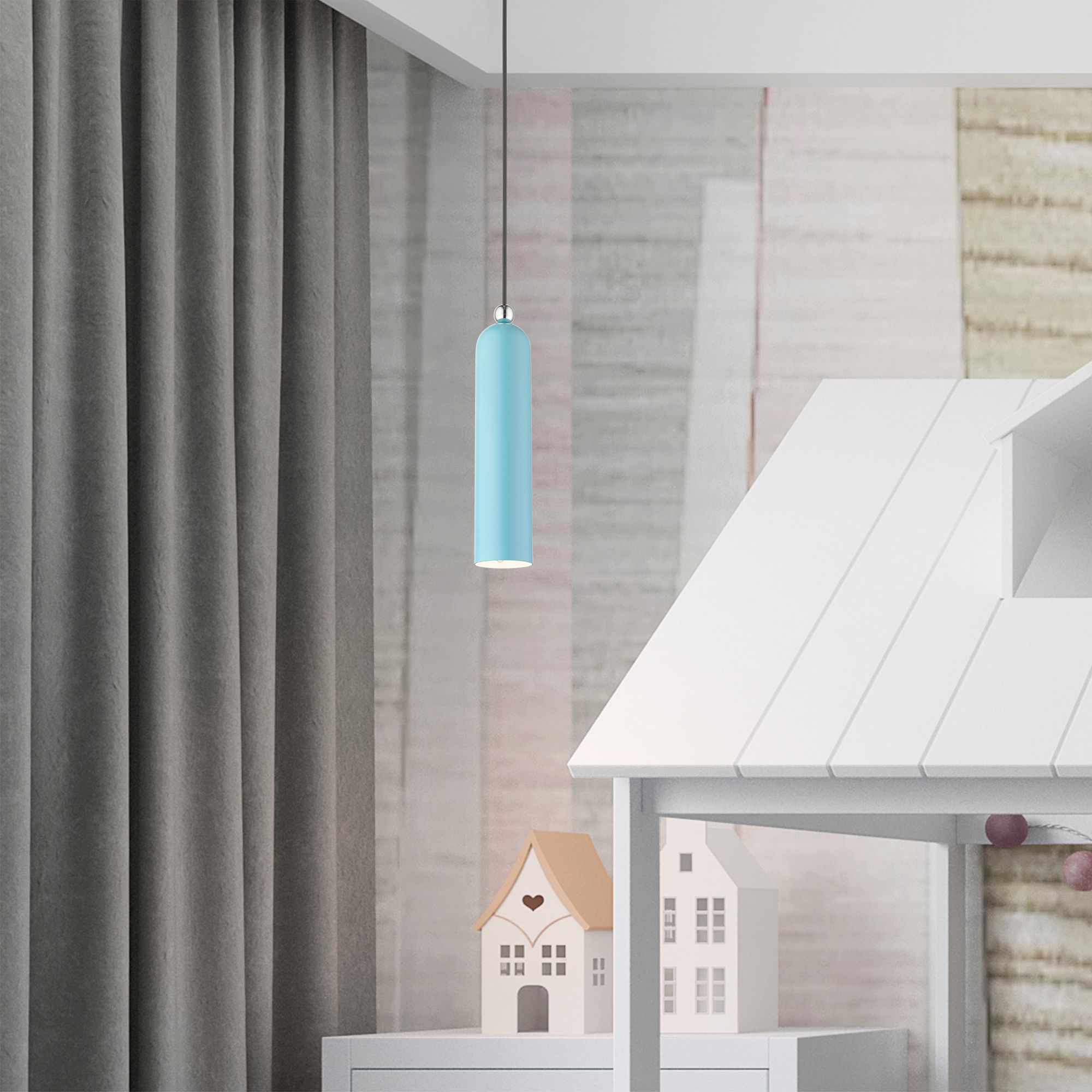 Ardmore 1 Light Shiny Baby Blue Pendant