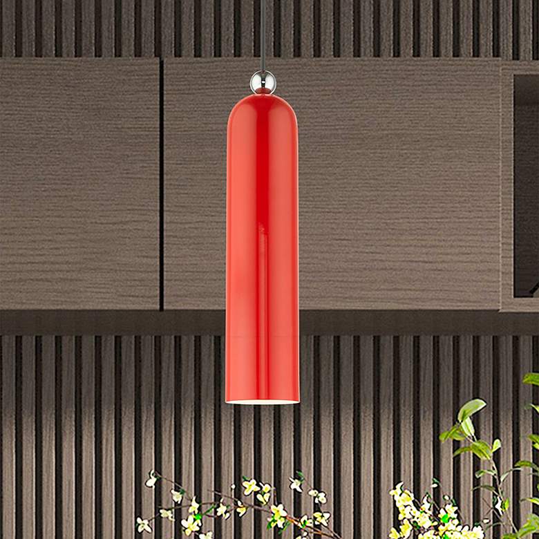 Image 1 Ardmore 1 Light Shiny Red Pendant
