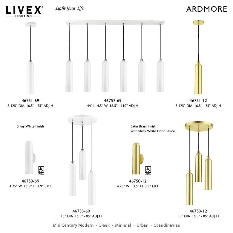 Image 7 Ardmore 3 Light Satin Brass Pendant more views