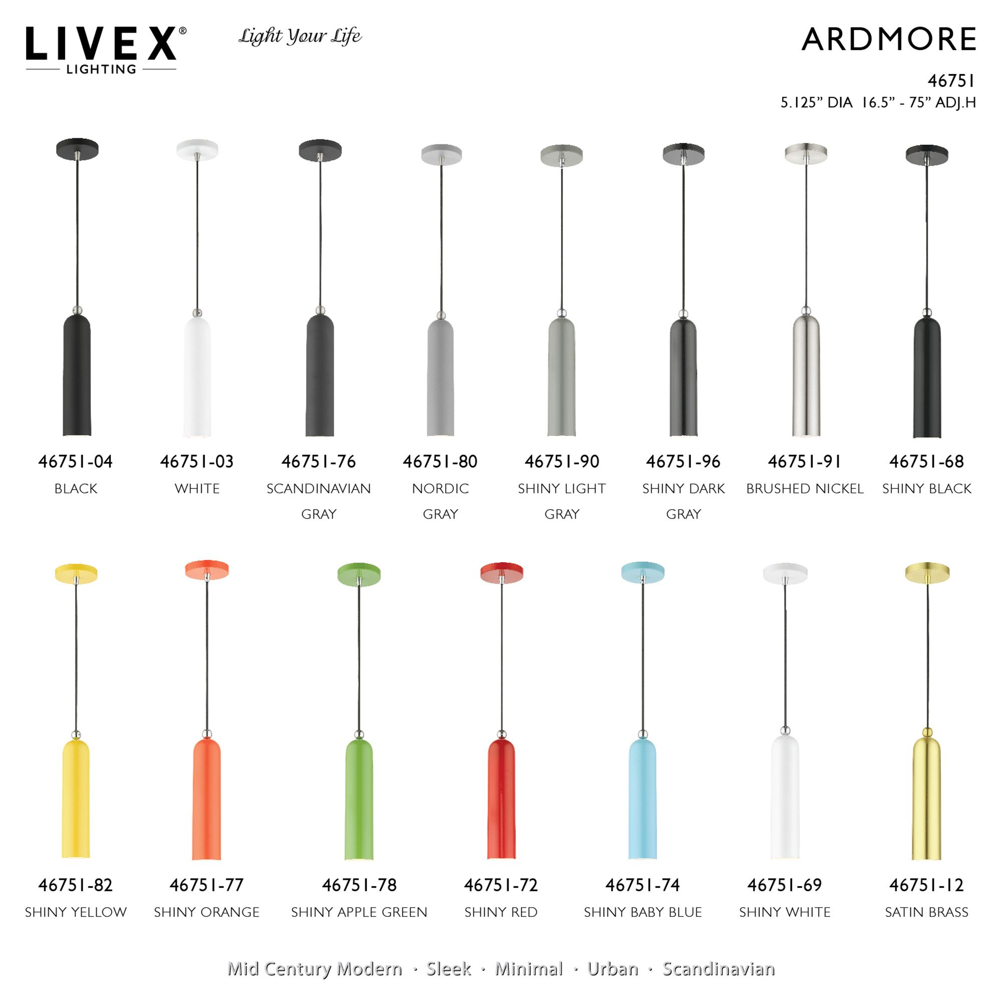 Ardmore 3 Light Shiny Black Pendant