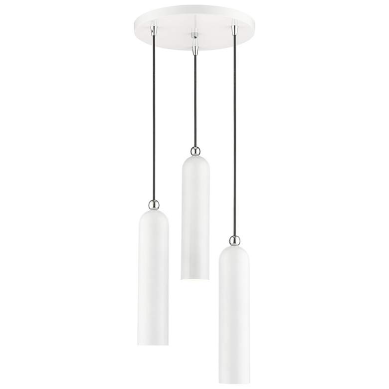 Image 1 Ardmore 3 Light Shiny White Pendant