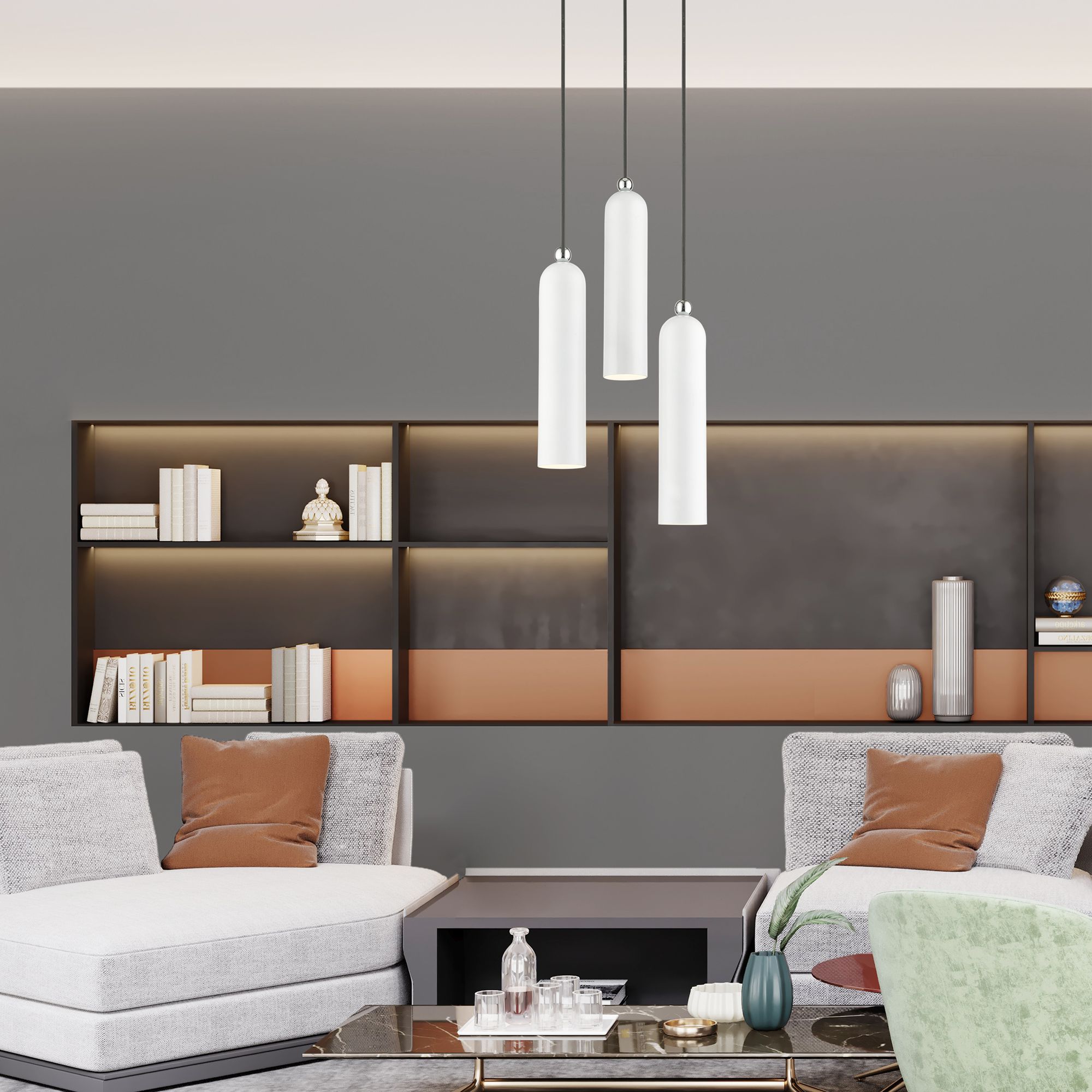 Ardmore 3 Light Shiny White Pendant