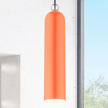Ardmore 5 1/4" Wide Shiny Orange Cylinder Mini Pendant