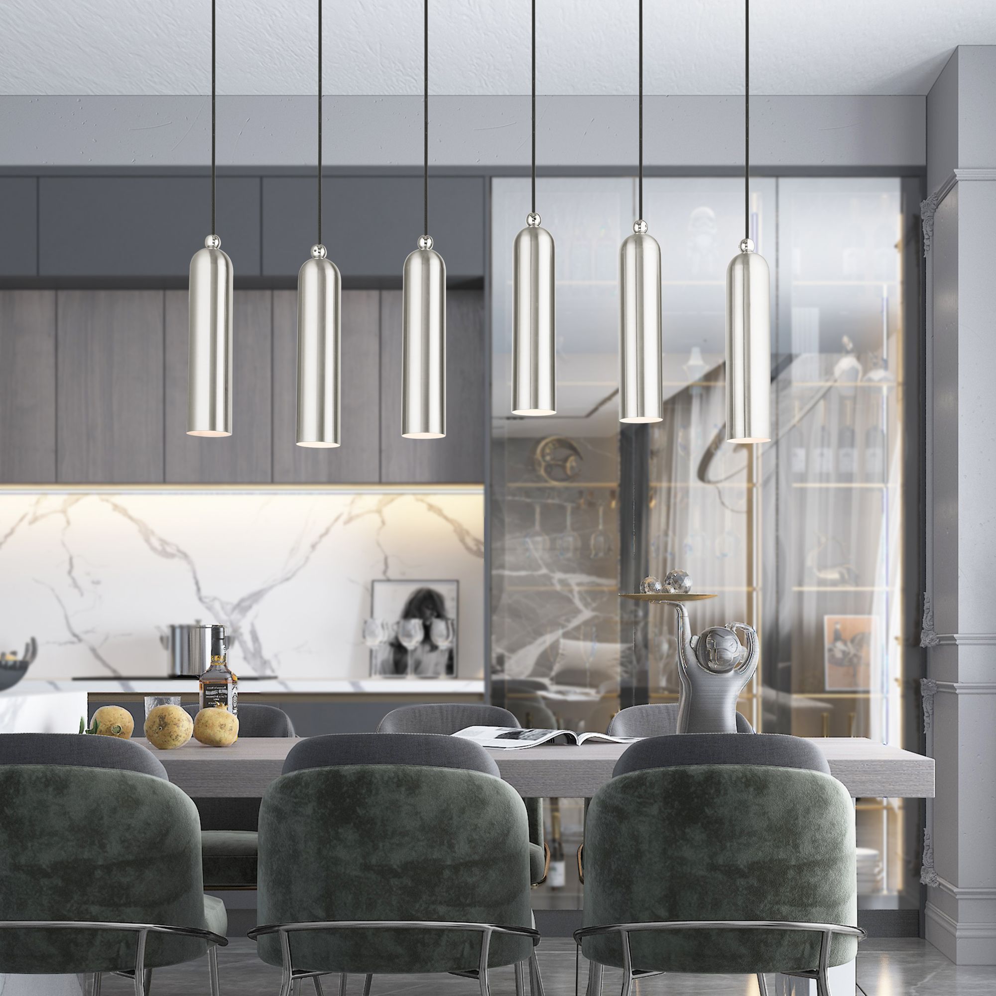 Ardmore 6 Light Brushed Nickel Linear Pendant