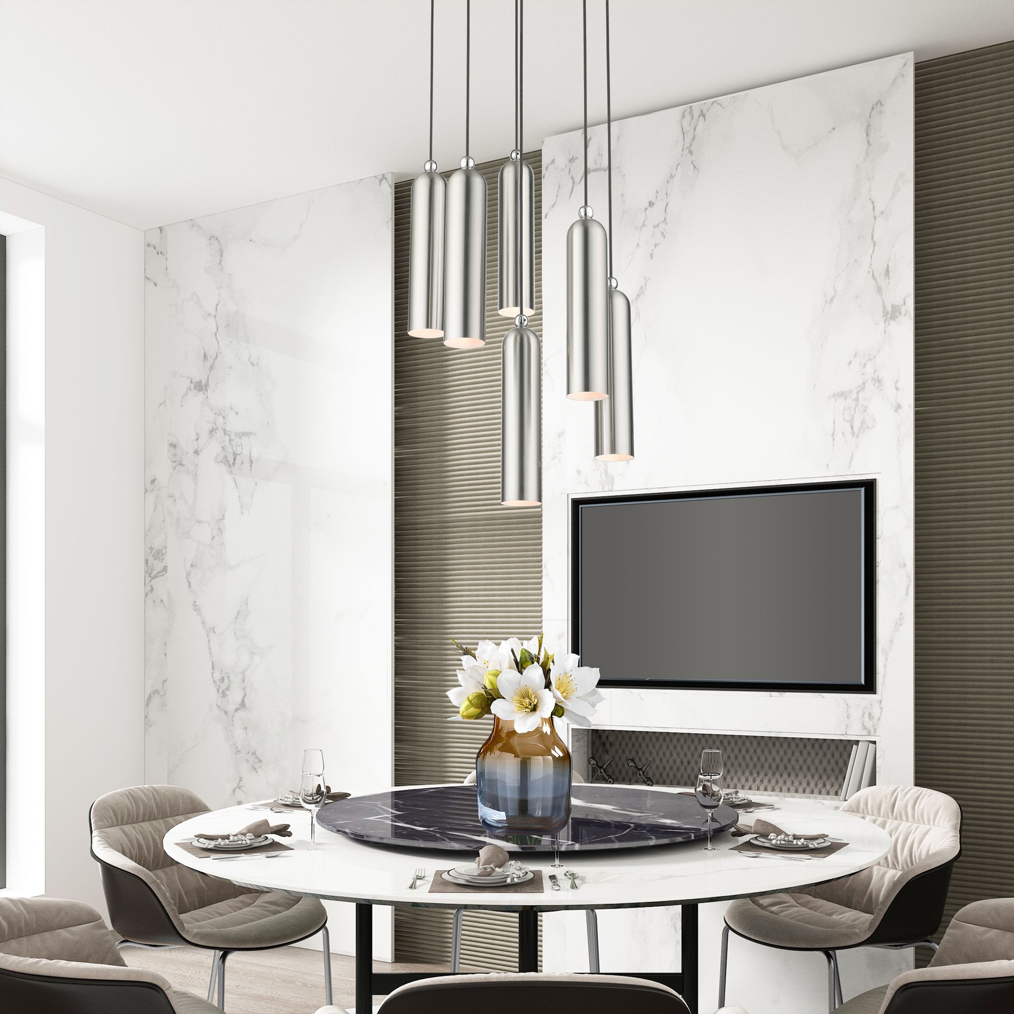 Ardmore 6 Light Brushed Nickel Pendant