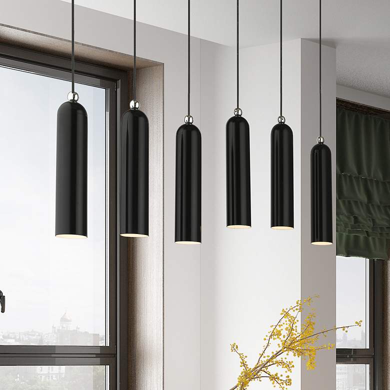 Image 1 Ardmore 6 Light Shiny Black Linear Pendant