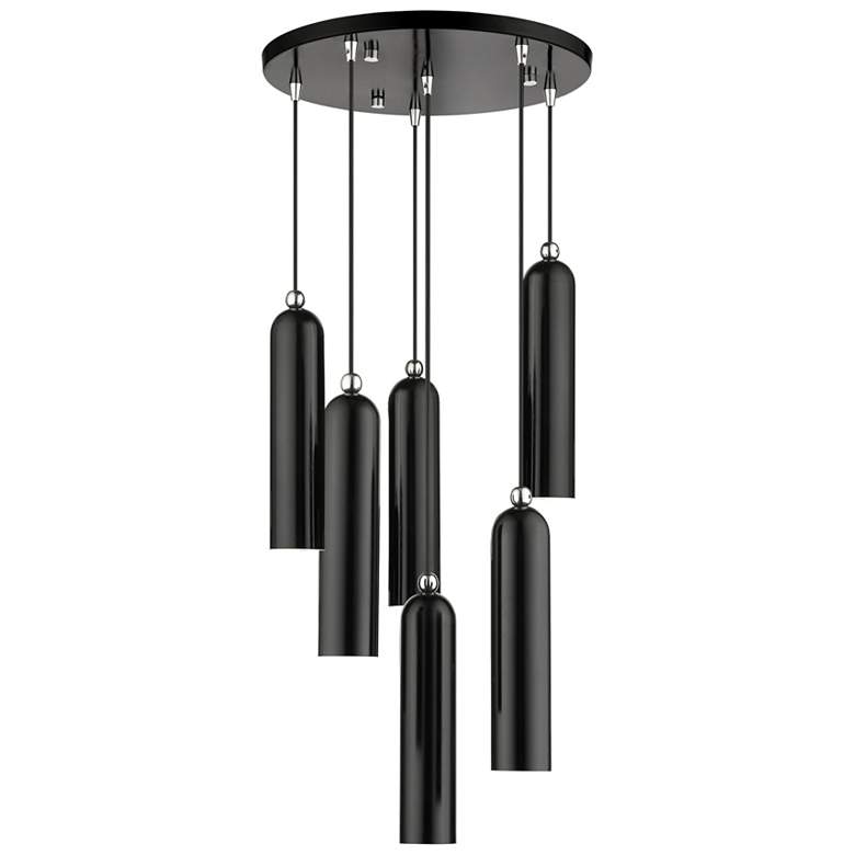 Image 1 Ardmore 6 Light Shiny Black Pendant