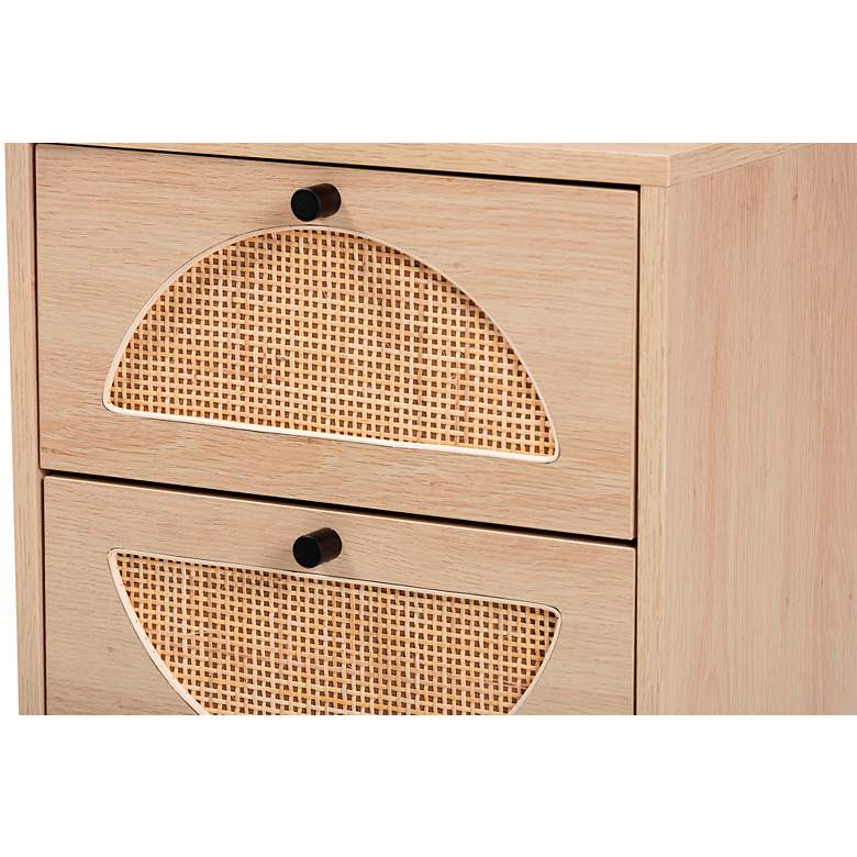 Image 3 Ardon 15 3/4" Wide Light Brown 2-Drawer Nightstand more views