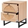 6_Ardon 15 3/4" Wide Light Brown 2-Drawer Nightstand more views