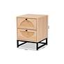 Ardon 15 3/4" Wide Light Brown 2-Drawer Nightstand