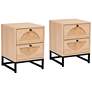 1_Ardon 15 3/4" Wide Light Brown 2-Drawer Nightstands Set of 2