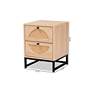 Ardon 15 3/4" Wide Light Brown 2-Drawer Nightstands Set of 2