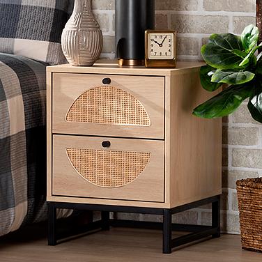 Ardon 15 3/4" Wide Light Brown 2-Drawer Nightstand