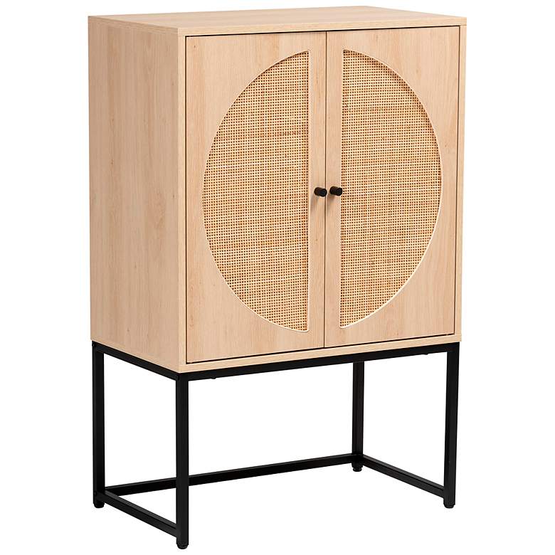 Image 2 Ardon 26 3/4" Wide Light Brown Rattan 2-Door Storage Cabinet