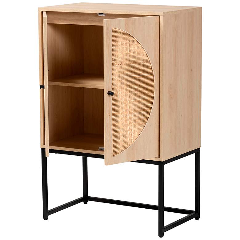 Image 6 Ardon 26 3/4" Wide Light Brown Rattan 2-Door Storage Cabinet more views