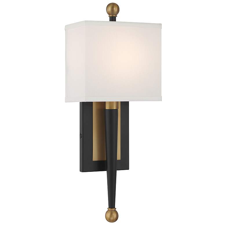 Image 2 Ardson 1 Light Matte Black + Vibrant Gold Sconce
