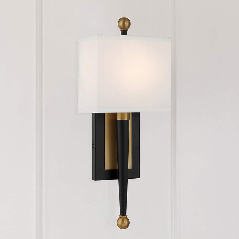 Image 7 Ardson 1 Light Matte Black + Vibrant Gold Sconce more views