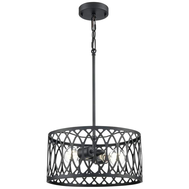 Image 1 Arelyn 13" Wide 2-Light Pendant in Matte Black