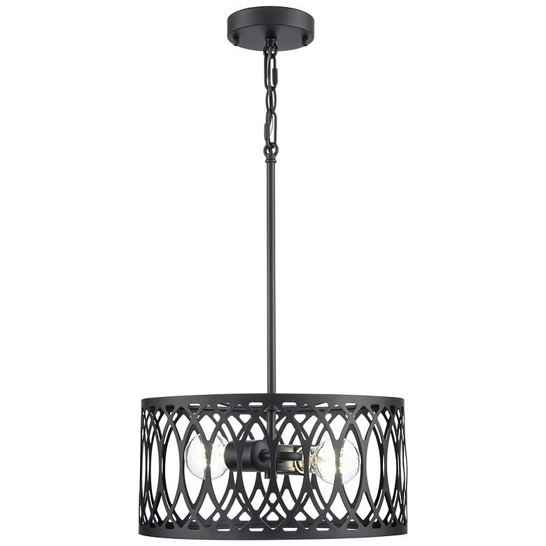Image 2 Arelyn 13" Wide 2-Light Pendant in Matte Black more views