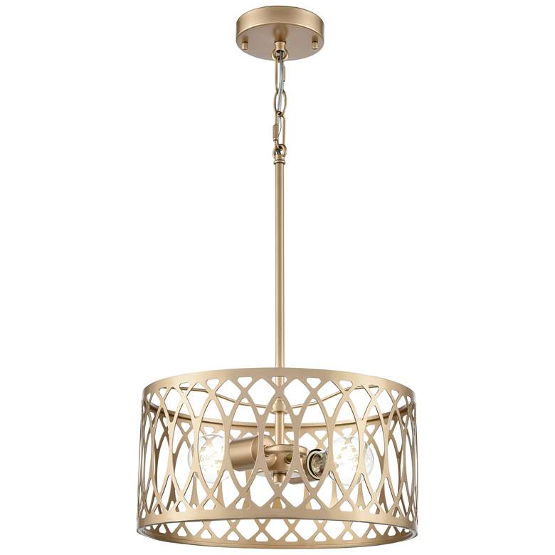 Image 1 Arelyn 13" Wide 2-Light Pendant in Painted Modern Gold