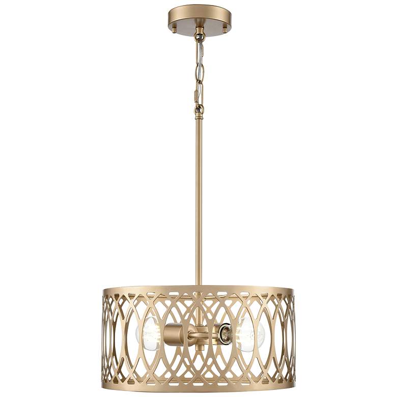 Image 2 Arelyn 13" Wide 2-Light Pendant in Painted Modern Gold more views