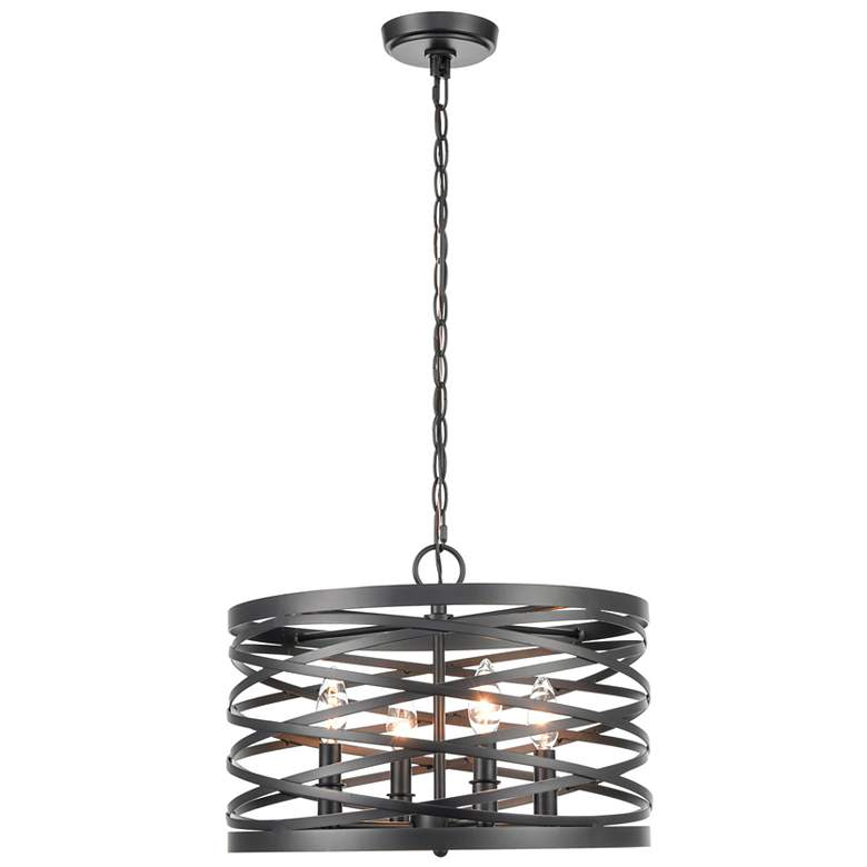 Image 2 Arelyn 16" Wide Black 4-Light Drum Pendant more views