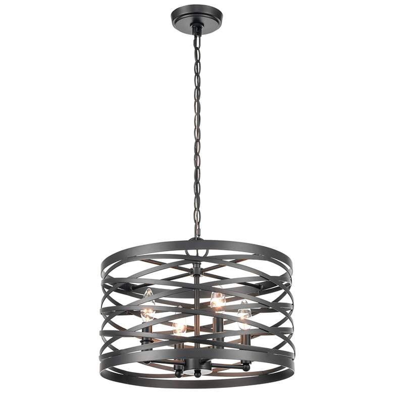 Image 3 Arelyn 16" Wide Black 4-Light Drum Pendant more views