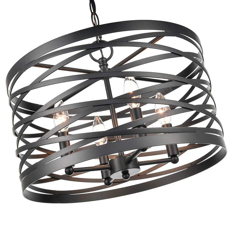 Image 4 Arelyn 16" Wide Black 4-Light Drum Pendant more views