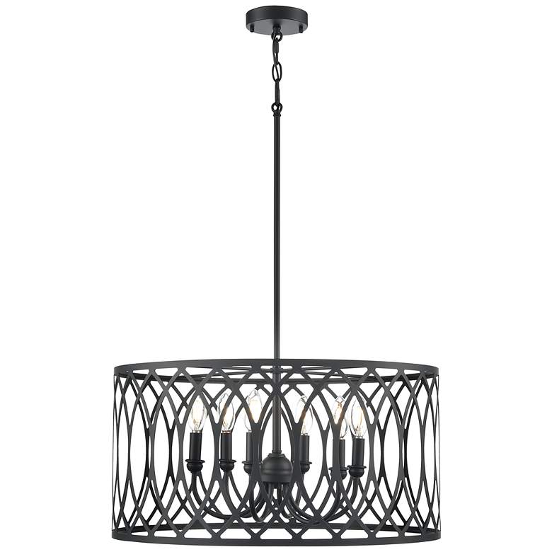 Image 2 Arelyn 23" Wide 6-Light Pendant in Matte Black more views