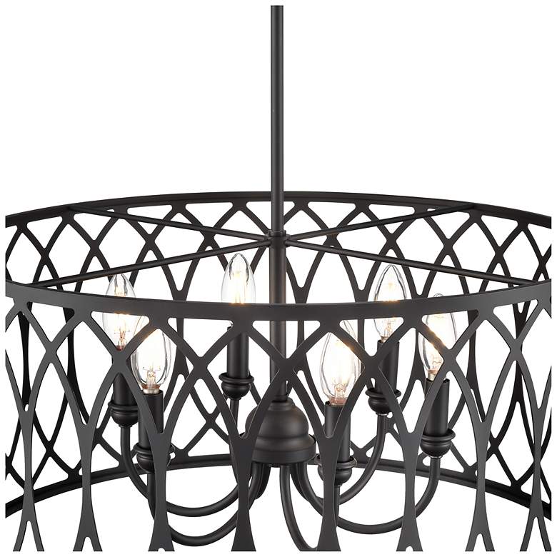 Image 4 Arelyn 23" Wide 6-Light Pendant in Matte Black more views