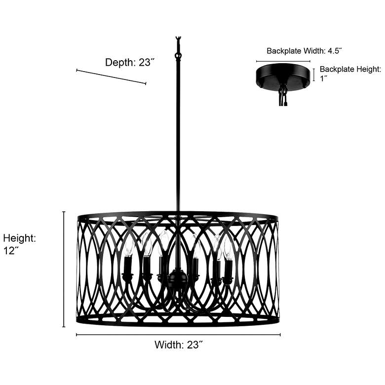 Image 7 Arelyn 23" Wide 6-Light Pendant in Matte Black more views