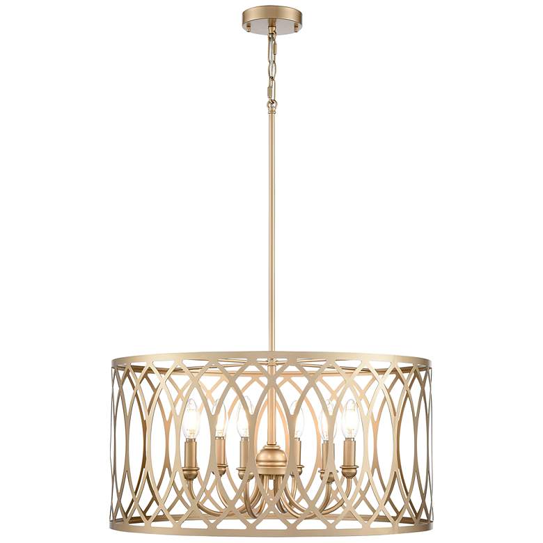Image 2 Arelyn 23" Wide 6-Light Pendant in Painted Modern Gold more views