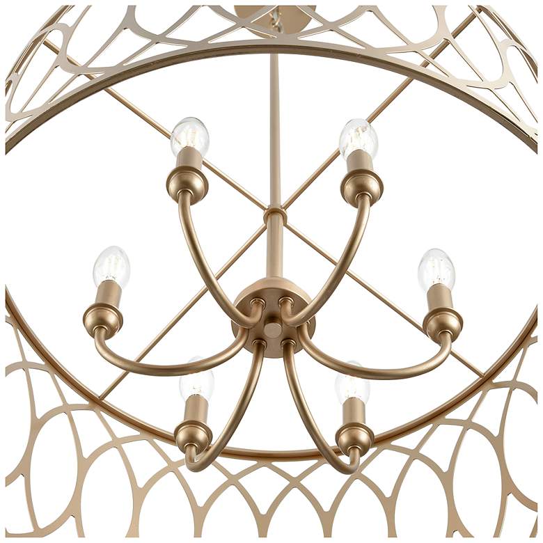 Image 3 Arelyn 23" Wide 6-Light Pendant in Painted Modern Gold more views