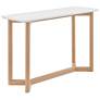 2_Aren 47" Wide Matte White and Natural Wood Console Table