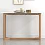 1_Aren 47" Wide Matte White and Natural Wood Console Table
