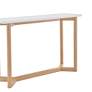 3_Aren 47" Wide Matte White and Natural Wood Console Table more views