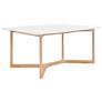 2_Aren 63" Wide Matte White Natural Wood Dining Table