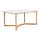 Aren 63" Wide Matte White Natural Wood Dining Table
