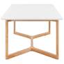 6_Aren 63" Wide Matte White Natural Wood Dining Table more views