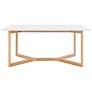 7_Aren 63" Wide Matte White Natural Wood Dining Table more views