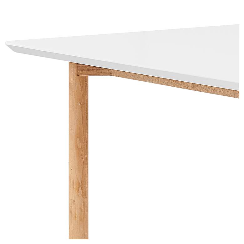 Image 2 Aren 79 1/4 inch Wide White Lacquer Natural Wood Dining Table more views