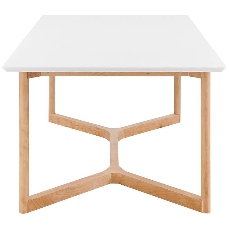 Image 7 Aren 79 1/4" Wide White Lacquer Natural Wood Dining Table more views