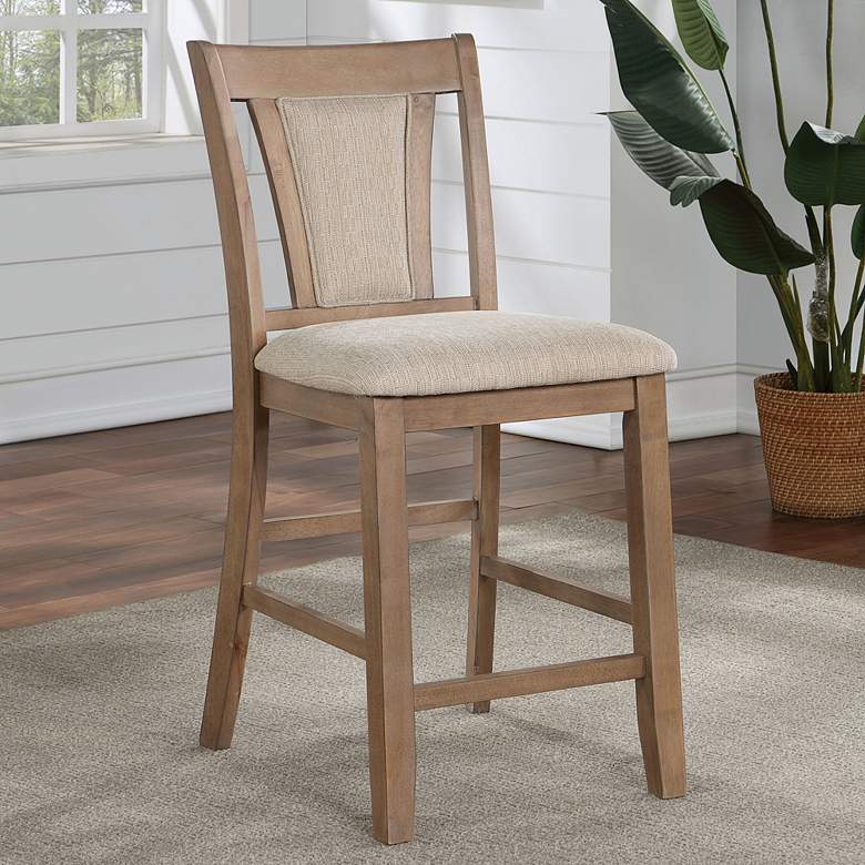 Image 7 Arena 25 3/4" Natural Tone Wood Counter Stools Set of 2 more views