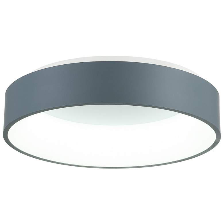 Image 1 Arenal LED Drum Shade Flush Mount With Gray & White Finish