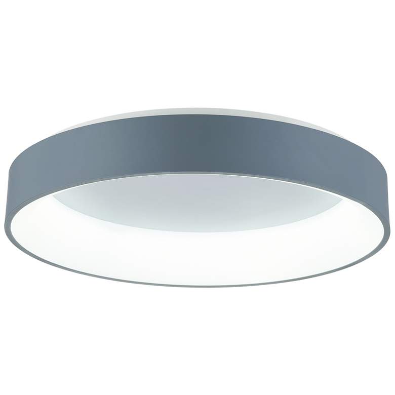 Image 1 Arenal LED Drum Shade Flush Mount With Gray & White Finish