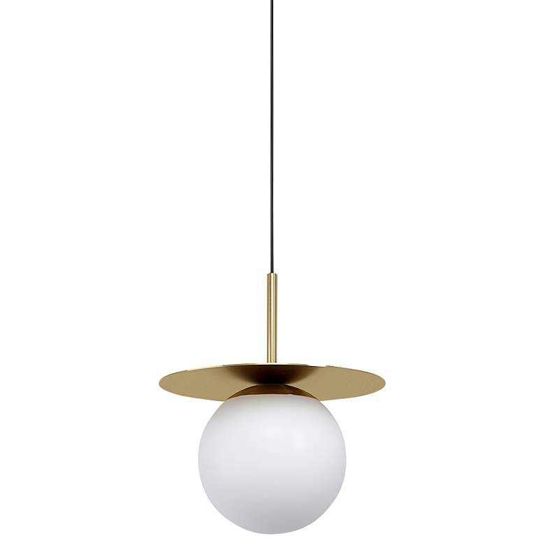 Image 1 Arenales 10 3/4" Wide Brushed Brass Globe Mini Pendant