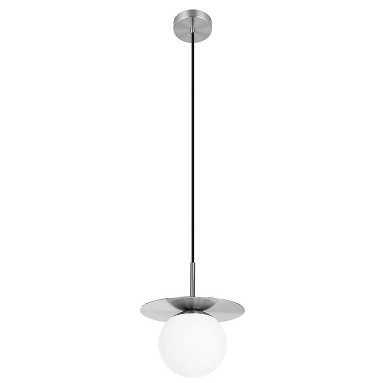 Image 1 Arenales Mini Pendant - Matte Nickel Finish - White Opal Glass Shade