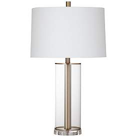 Image2 of Ares Clear Glass and Brass Table Lamp