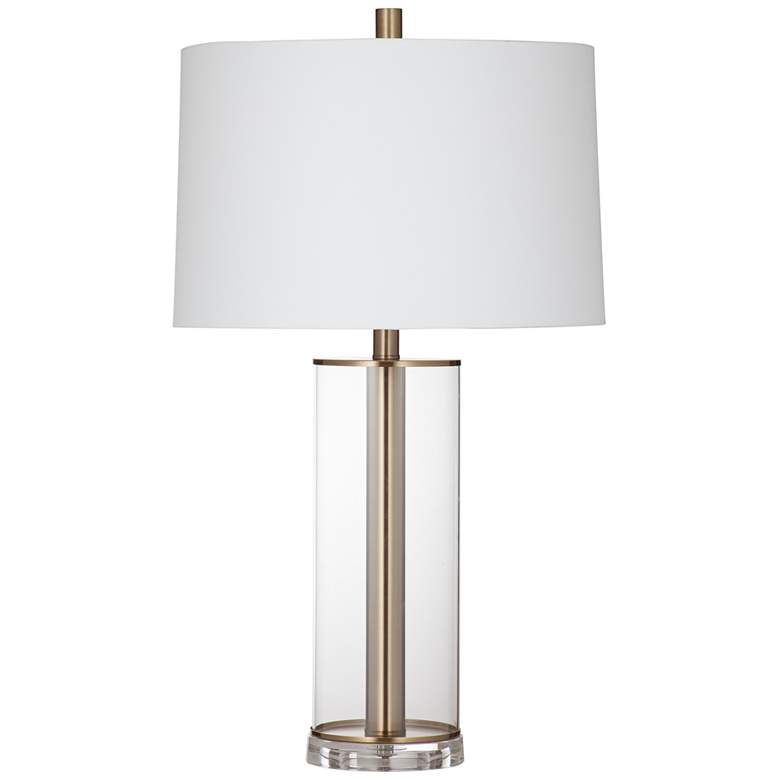 Image 2 Ares Clear Glass and Brass Table Lamp