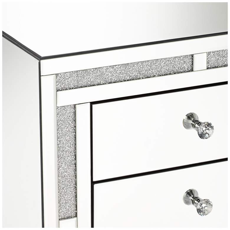Image 6 Aretha 22 inch Wide Crystal Beads 3-Drawer Mirrored Side Table more views